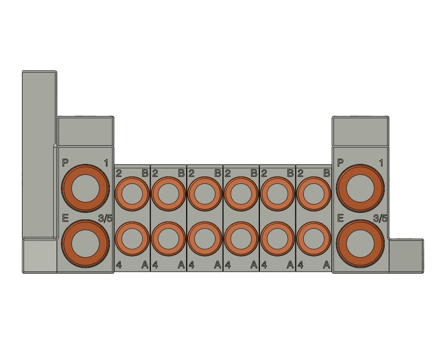 SS5V1-W10S0D-06B-C6 5 Port Solenoid Valve Manifold