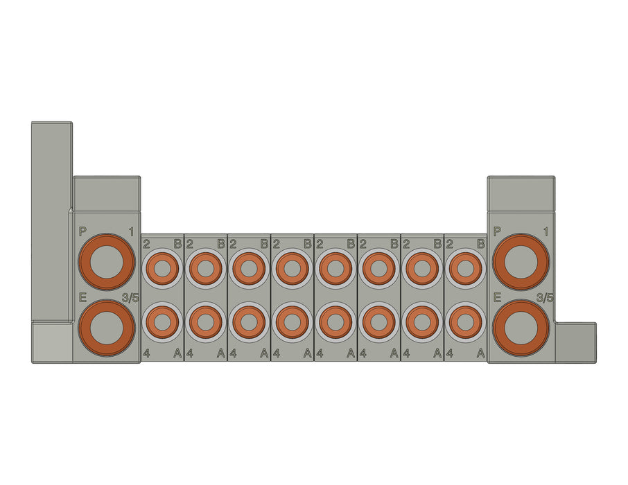 SS5V1-W10S0D-08B-C4 5 Port Solenoid Valve Manifold