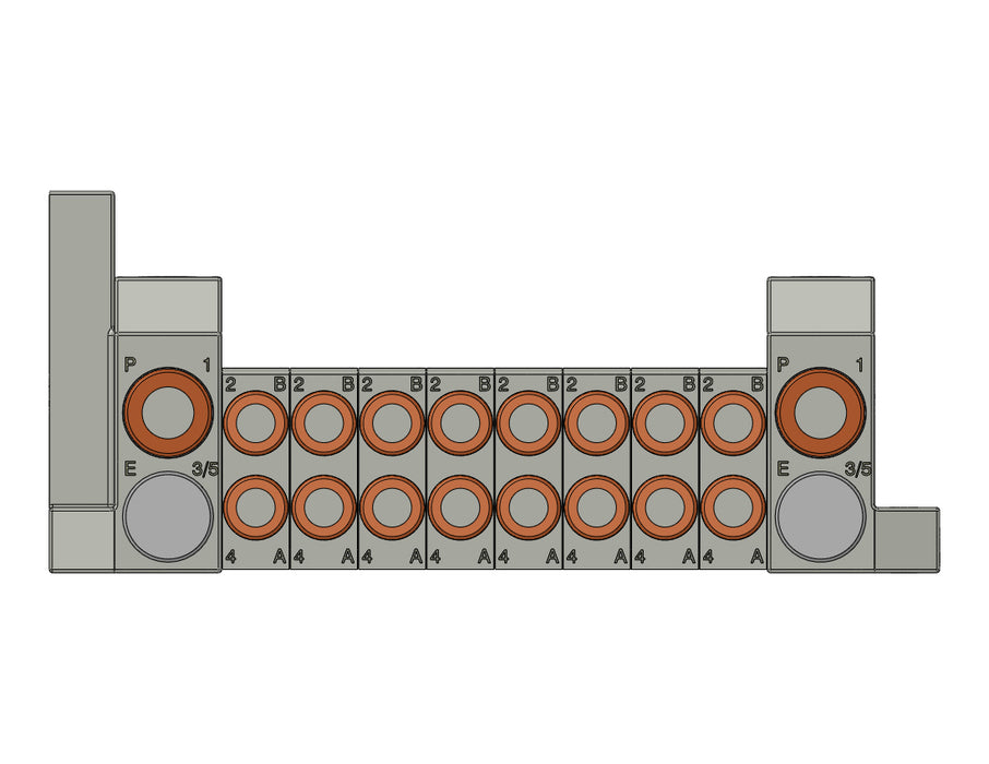 SS5V1-W10S0D-08BS-C6 5 Port Solenoid Valve Manifold