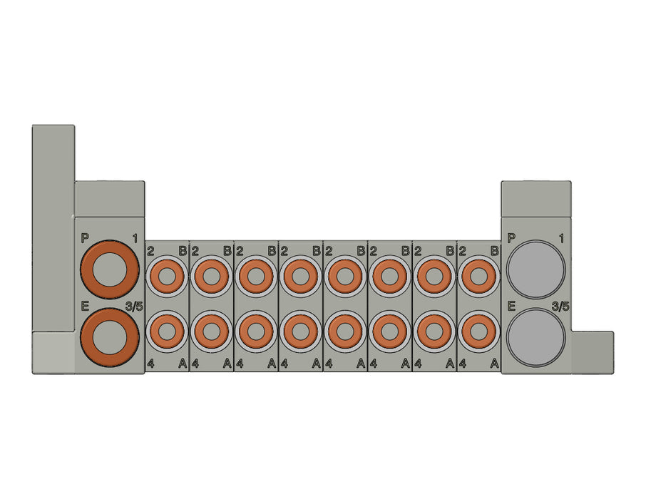 SS5V1-W10S0D-08D-C4 5 Port Solenoid Valve Manifold