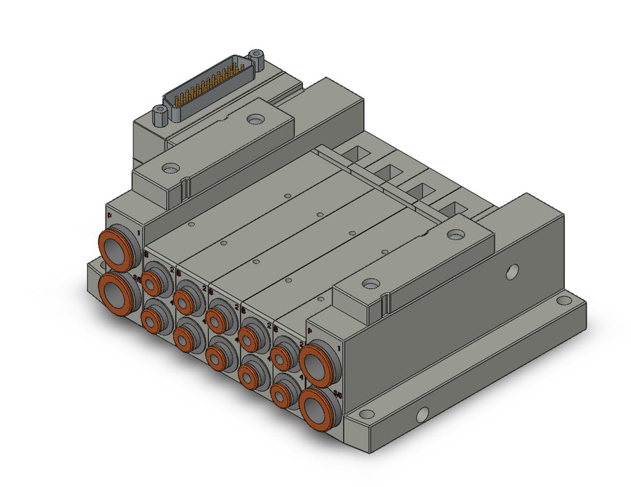 SS5V2-10FD1-05B-C4 SS5V 05 Station Manifold, Tie-Rod Base