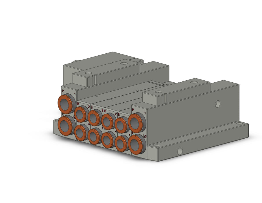 SS5V2-W10CD-04B-C8 SS5V 04 Station Manifold, Tie-Rod Base