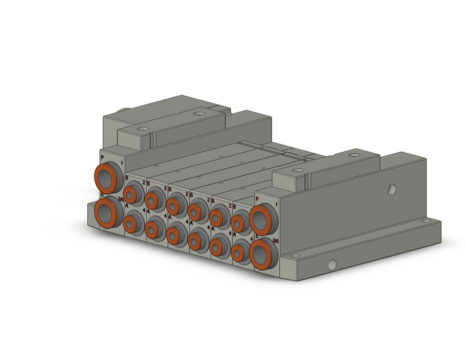 SS5V2-W10CD-06B-C4 SS5V 06 Station Manifold, Tie-Rod Base