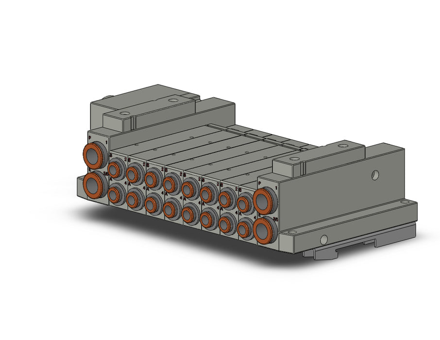 SS5V2-W10CD-08B-C6-D0 SS5V 08 Station Manifold, Tie-Rod Base