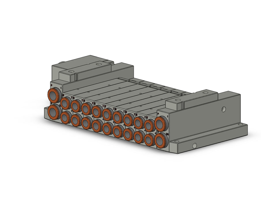 SS5V2-W10CD-09B-C8 SS5V 09 Station Manifold, Tie-Rod Base