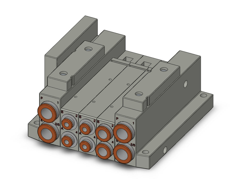 SS5V2-W10S10D-03B-C4 SS5V 03 Station Manifold, Tie-Rod Base