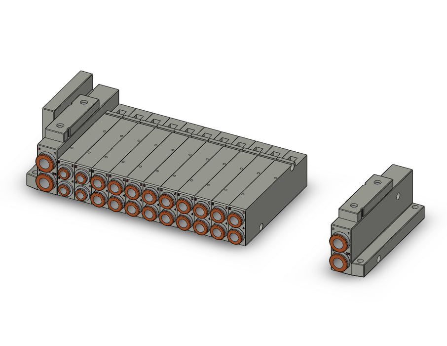 SS5V2-W10S10D-16B-N7 SS5V 16 Station Manifold, Tie-Rod Base