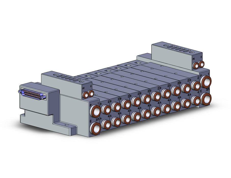 SS5V3-10FD2-10BRS-C8 SS5V 10 Station Manifold, Tie-Rod Base