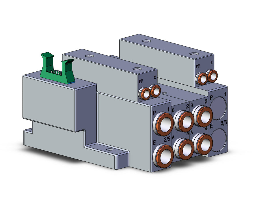 SS5V3-10PHD1-02DR-C10 SS5V 02 Station Manifold, Tie-Rod Base