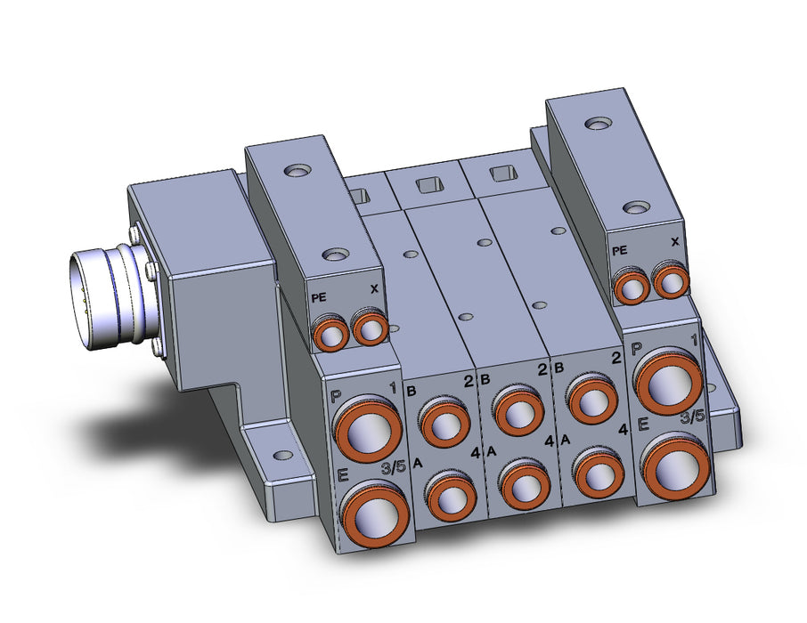 SS5V3-W10CD-03BR-C8 SS5V 03 Station Manifold, Tie-Rod Base