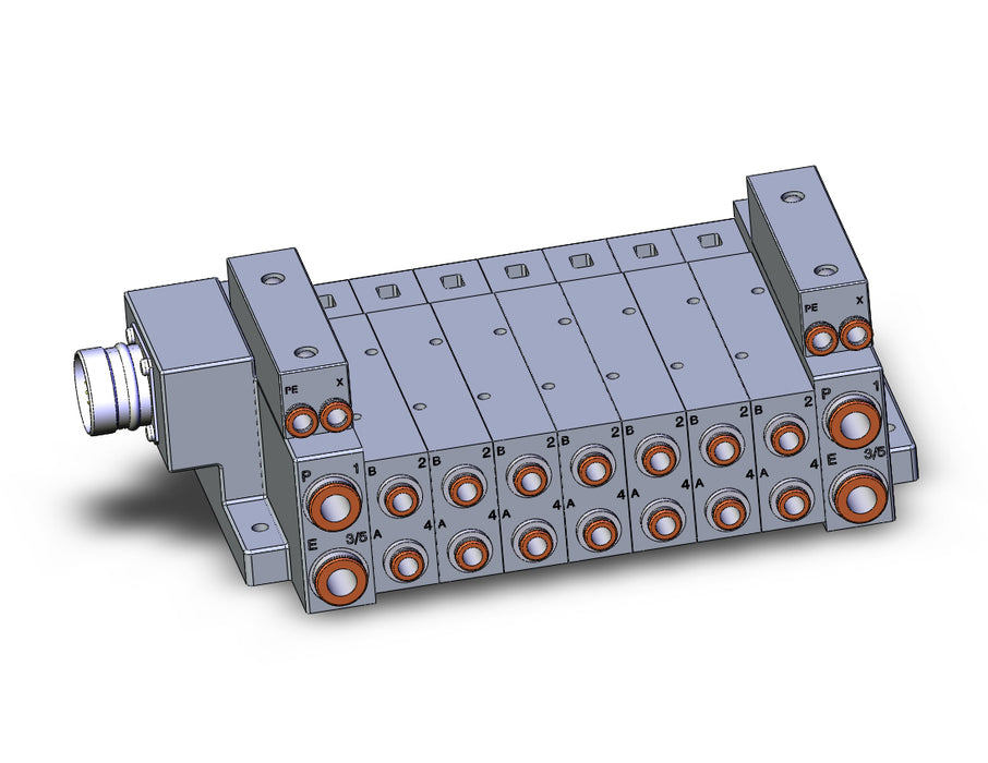 SS5V3-W10CD-07BR-N7 SS5V 07 Station Manifold, Tie-Rod Base