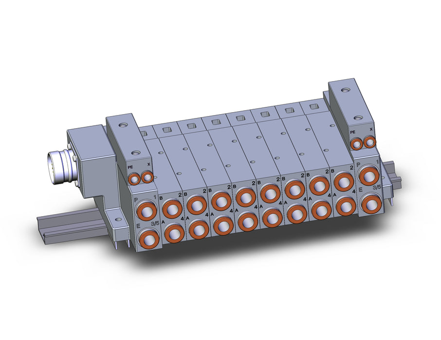 SS5V3-W10CD-08BR-N11-D SS5V 08 Station Manifold, Tie-Rod Base