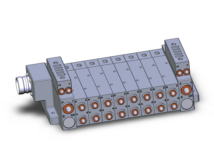 SS5V3-W10CD-08BRS-N7 SS5V 08 Station Manifold, Tie-Rod Base