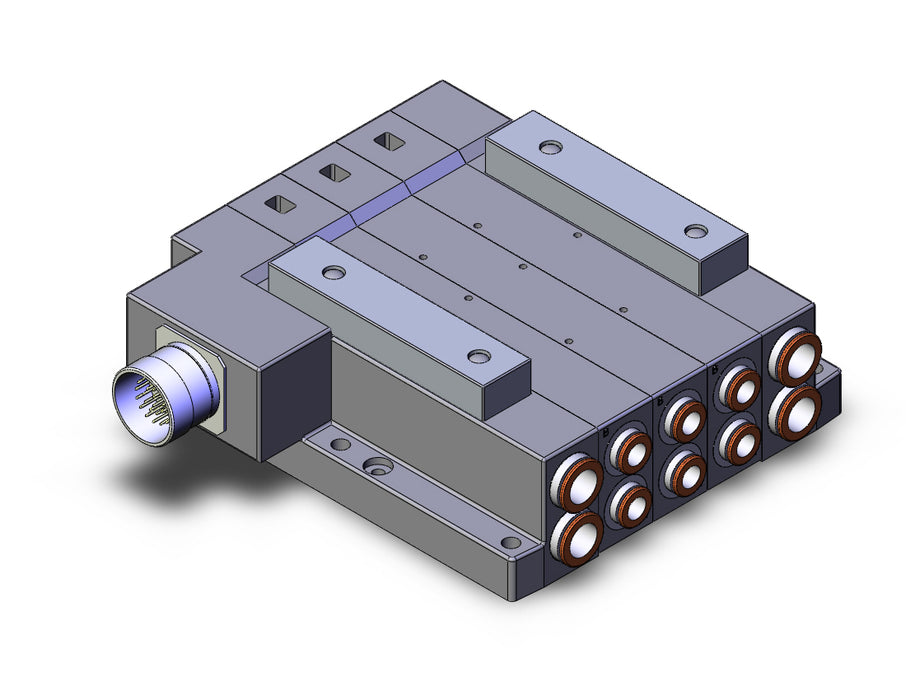 SS5V4-W10CD-03B-C8 SS5V 03 Station Manifold, Tie-Rod Base