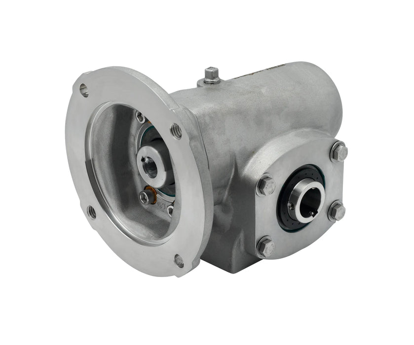 Speed Reducer Tigear-2 Worm Gear Speed Reducers 5:1 Hollow Shaft 2.31" Center Distance 180TC Input Quill Style Motor Flange No Base Kit Single Reduction Right Angle 1-1/2" Bore Washdown 
