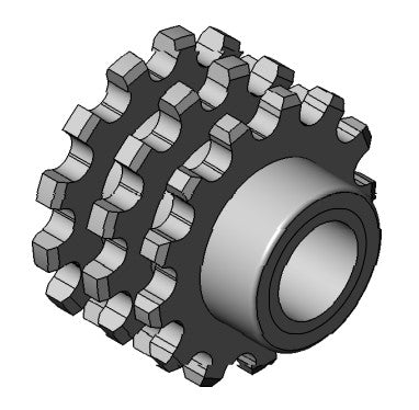 T35B13x3/4-6 Tapped Hole Triple Sprocket Per Print