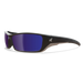 Edge Eyewear Reclus TSRAP218 safety glasses with black frame and polarized aqua precision blue mirror lens