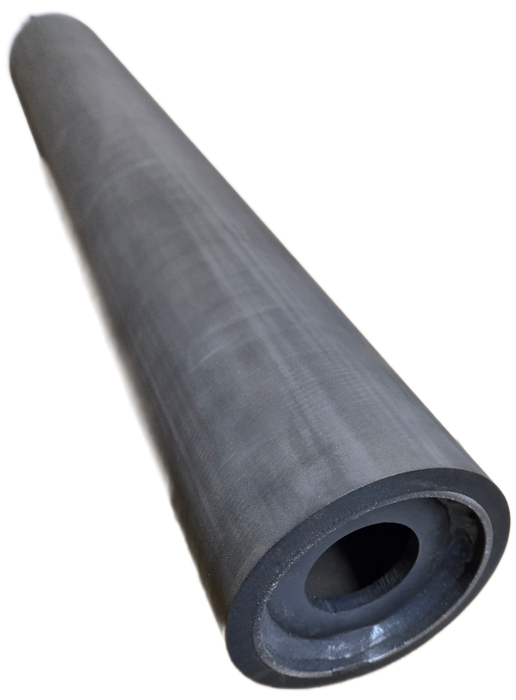3" OD trapezoidal-crown welded-shaft conveyor pulley with SBR vulcanized lagging