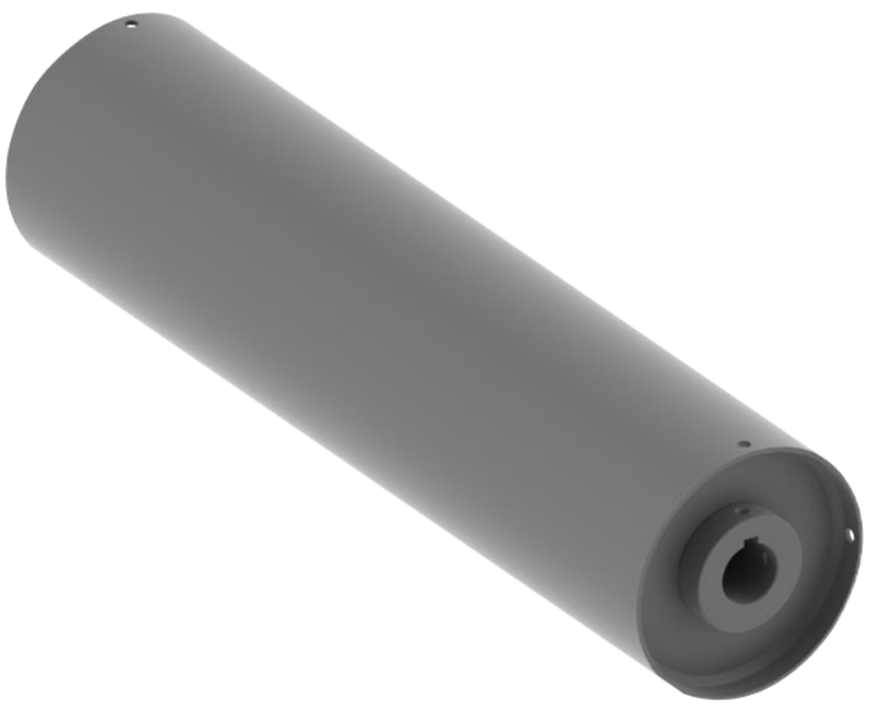 4" OD flat-face keyed-hub conveyor pulley bare shell, no lagging