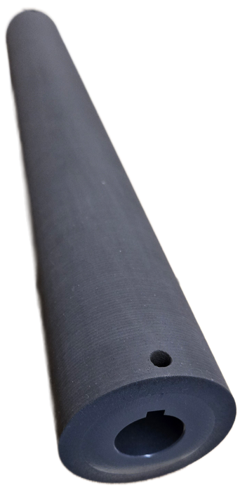 4" OD flat-face keyed-hub conveyor pulley with SBR vulcanized lagging