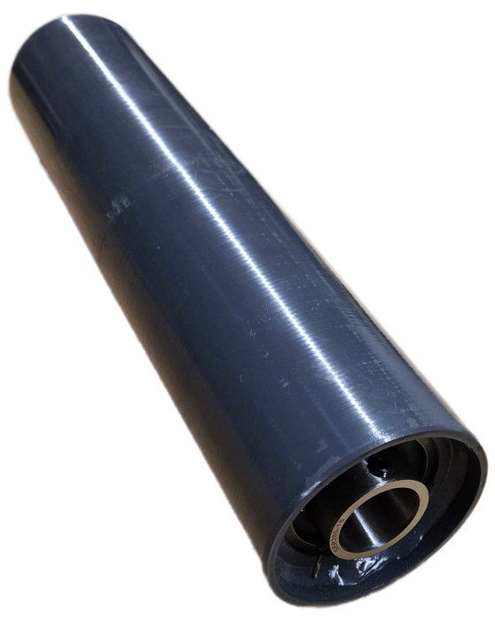 2" OD trapezoidal-crown internal-bearing conveyor pulley bare shell, no lagging