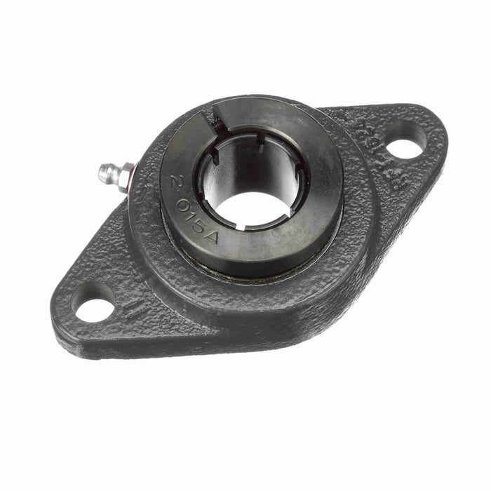 Mounted Cast Iron Two Bolt Flange Ball Bearing 52100 Bearing Steel, Black Oxided Inner Concentric Lock