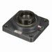 Mounted Cast Iron Four Bolt Flange Ball Bearing 52100 Bearing Steel, Black Oxided Inner Eccentric Lock