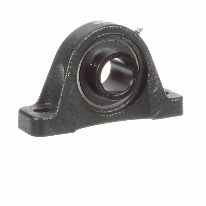 Mounted Cast Iron Two Bolt Pillow Block Ball Bearing 52100 Bearing Steel, Black Oxided Inner Setscrew Lock