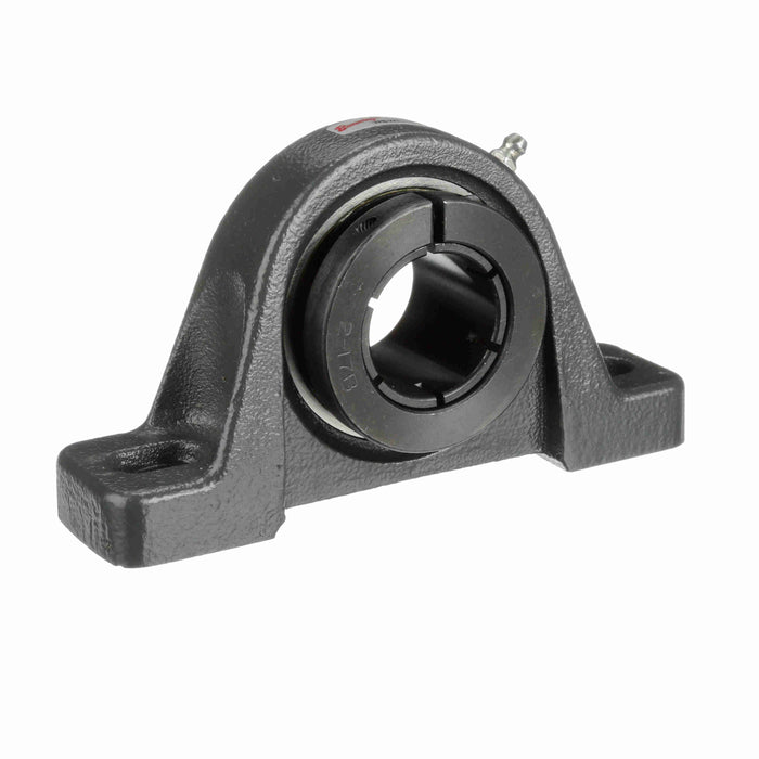 Mounted Cast Iron Two Bolt Low Base Pillow Block Ball Bearing 52100 Bearing Steel, Black Oxided Inner Concentric Lock Air Handling Housing Fit, Noise Tested