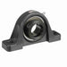 Mounted Cast Iron Two Bolt Low Base Pillow Block Ball Bearing 52100 Bearing Steel, Black Oxided Inner Eccentric Lock