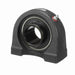 Mounted Cast Iron Tapped Base Pillow Block Ball Bearing 52100 Bearing Steel, Black Oxided Inner Setscrew Lock
