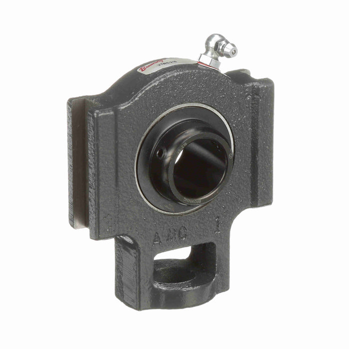 Mounted Cast Iron Wide Slot Take Up Ball Bearing 52100 Bearing Steel, Black Oxided Inner Setscrew Lock