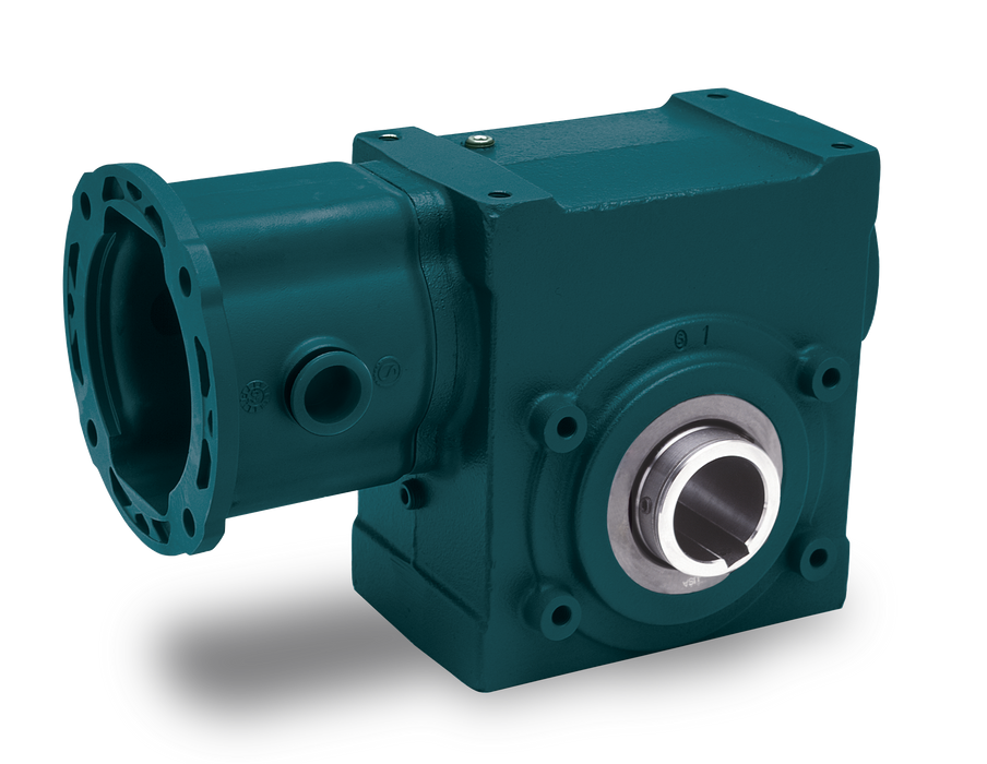 Speed Reducer Tigear-2 Worm Gear Speed Reducers 7.5:1 Hollow Shaft 1.75" Center Distance IEC71 Input Coupling Style Motor Flange No Base Kit Single Reduction Right Angle 25mm Bore 