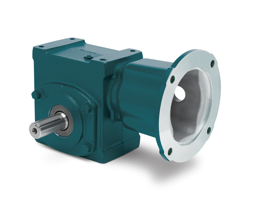 Speed Reducer Tigear-2 Worm Gear Speed Reducers 25:1 Left Solid Output Shaft 2.00" Center Distance IEC71 Input Coupling Style Motor Flange No Base Kit Single Reduction Right Angle 