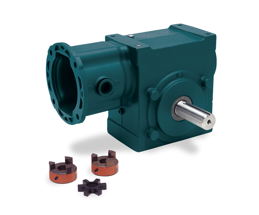 Speed Reducer Tigear-2 Worm Gear Speed Reducers 5:1 Right Solid Output Shaft 2.31" Center Distance 180TC Input Coupling Style Motor Flange No Base Kit Single Reduction Right Angle 