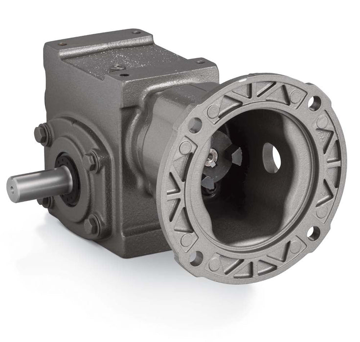 Speed Reducer Tigear-2 Worm Gear Speed Reducers 40:1 Left Solid Output Shaft 2.00" Center Distance 56C Input Coupling Style Motor Flange No Base Kit Single Reduction Right Angle White Epoxy Paint Washdown 