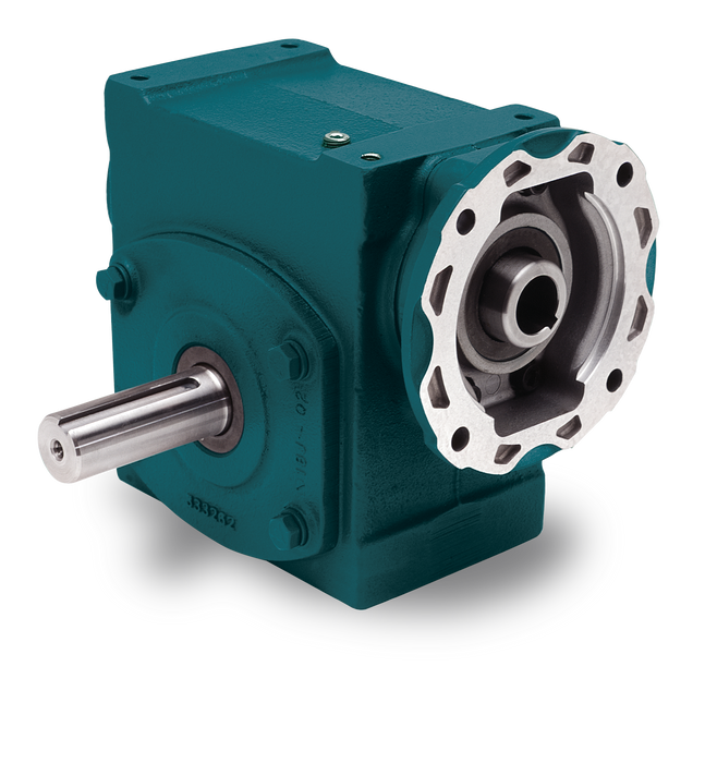 Speed Reducer Tigear-2 Worm Gear Speed Reducers 15:1 Left Solid Output Shaft 2.00" Center Distance 140TC Input Quill Style Motor Flange No Base Kit Single Reduction Right Angle Low Temp Lube 