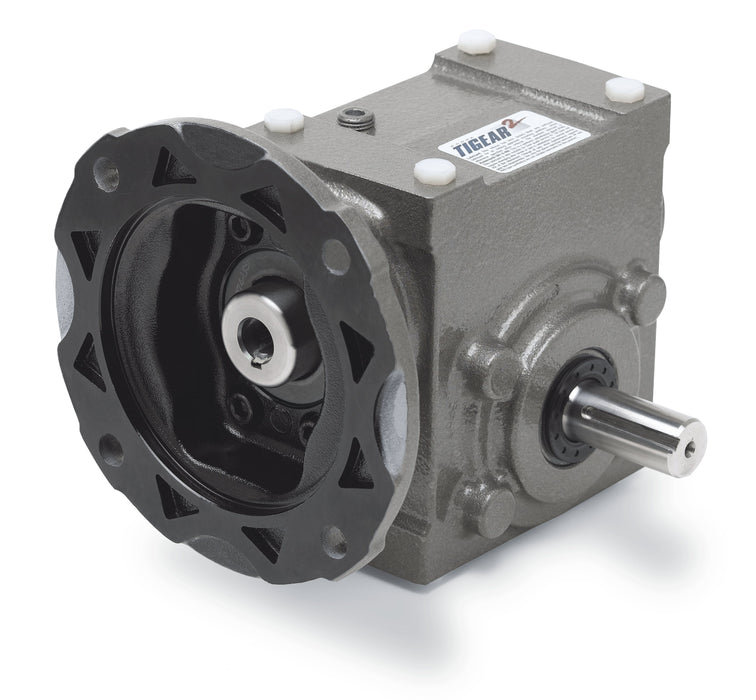 Speed Reducer Tigear-2 Worm Gear Speed Reducers 25:1 Double Solid Output Shaft 2.31" Center Distance 140TC Input Quill Style Motor Flange No Base Kit Single Reduction Right Angle Washdown 