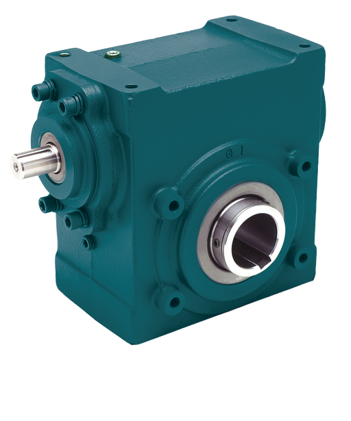 Speed Reducer Tigear-2 Worm Gear Speed Reducers 40:1 Hollow Shaft 4.75" Center Distance Solid Input Shaft No Base Kit Single Reduction Right Angle 2-3/16" Bore White Epoxy Paint 