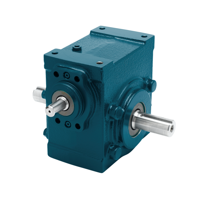 Speed Reducer Tigear-2 Worm Gear Speed Reducers 15:1 Double Solid Output Shaft 2.62" Center Distance Solid Input Shaft No Base Kit Single Reduction Right Angle White Epoxy Paint 