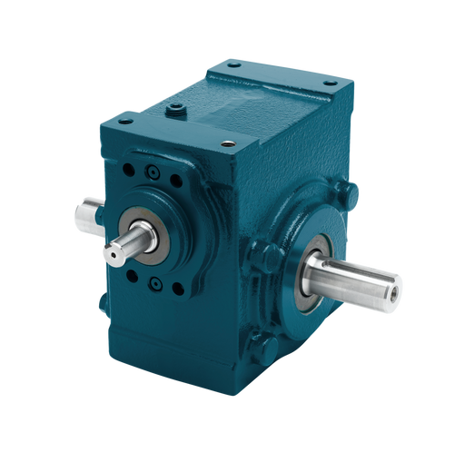 Speed Reducer Tigear-2 Worm Gear Speed Reducers 10:1 Double Solid Output Shaft 4.75" Center Distance Solid Input Shaft No Base Kit Single Reduction Right Angle White Epoxy Paint 