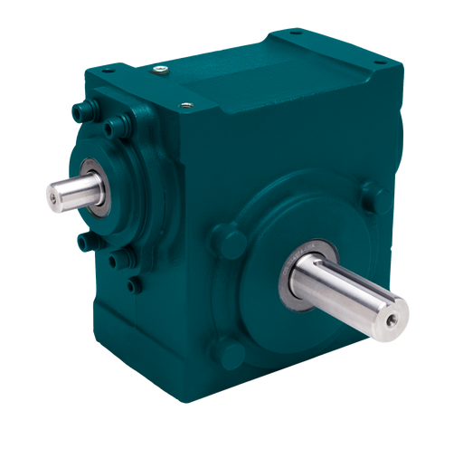 Speed Reducer Tigear-2 Worm Gear Speed Reducers 7.5:1 Right Solid Output Shaft 4.75" Center Distance Solid Input Shaft No Base Kit Single Reduction Right Angle White Epoxy Paint 