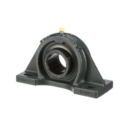 Sealmaster MFP-35 Mounted Ball Bearings, Black Oxide Bearing, 4 Bolt Pillow Block Bearings, 2-3/16" Diameter, Cast Iron Housing, Set Screw Locking, Felt Labyrinth Seal, Wide Inner Race