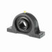 Sealmaster MP-27 CXU Mounted Ball Bearings, Black Oxide Bearing, Pillow Block Bearings, 1-11/16" Diameter, Cast Iron Housing, Set Screw Locking, Felt Labyrinth Seal, Air Handling Housing Fit, Wide Inner Race