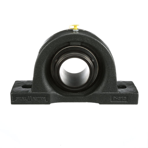 Sealmaster MPD-48 Mounted Ball Bearings, Black Oxide Bearing, Pillow Block Bearings, 3" Diameter, Cast Iron Housing, Double Set Screw Locking, Felt Labyrinth Seal, Wide Inner Race