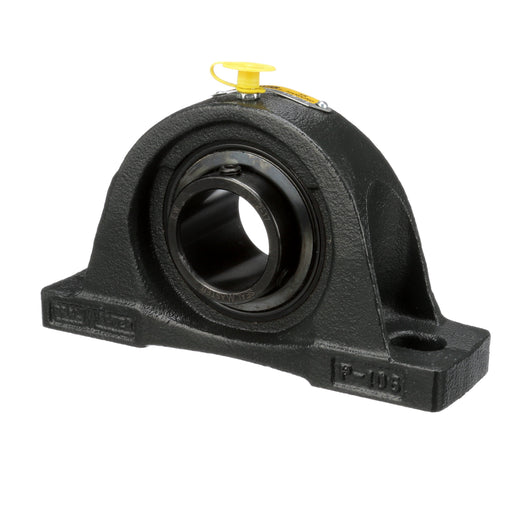 Sealmaster NP-39 CXU Mounted Ball Bearings, Black Oxide Bearing, Pillow Block Bearings, 2-7/16" Diameter, Cast Iron Housing, Set Screw Locking, Felt Labyrinth Seal, Air Handling Housing Fit, Wide Inner Race