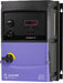 Blue and black rectangular cube shaped variable frequency drive with keypad, lockout switch, 2 knobs, and invertek optidrive e3 and IP66 NEMA 4X printed on it.
