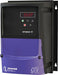 Blue and black rectangular cube shaped variable frequency drive with keypad and invertek optidrive e3 and IP66 NEMA 4X printed on it