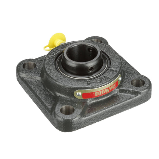 Sealmaster SF-13 Mounted Ball Bearings, Black Oxide Bearing, 4 Bolt Flange Bearings, 13/16" Diameter, Cast Iron Housing, Set Screw Locking, Felt Labyrinth Seal, Wide Inner Race