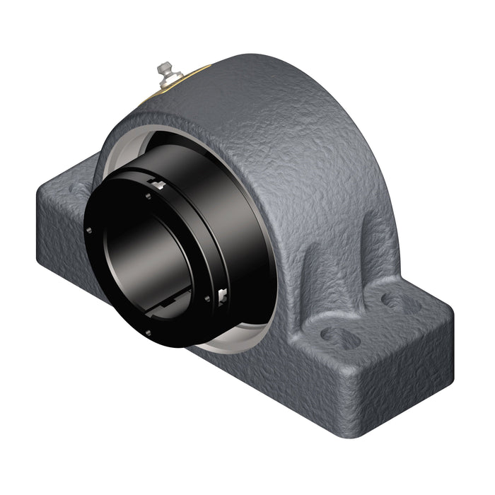 Sealmaster USRBF5000AE-315 Mounted Spherical Roller Bearings, Black Oxide Bearing, 4 Bolt Pillow Block Bearings, 3-15/16" Diameter, Cast Iron Housing, Adapter Locking, Felt Labyrinth Seal, 